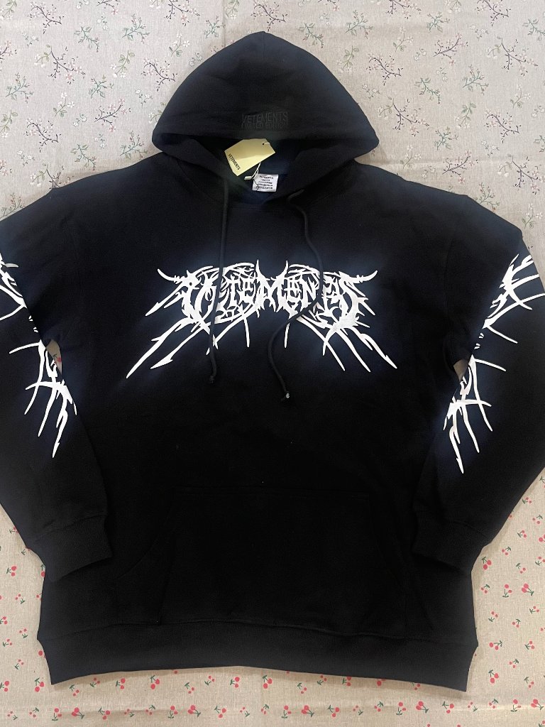 Vetements Death Metal Hoodie In Black